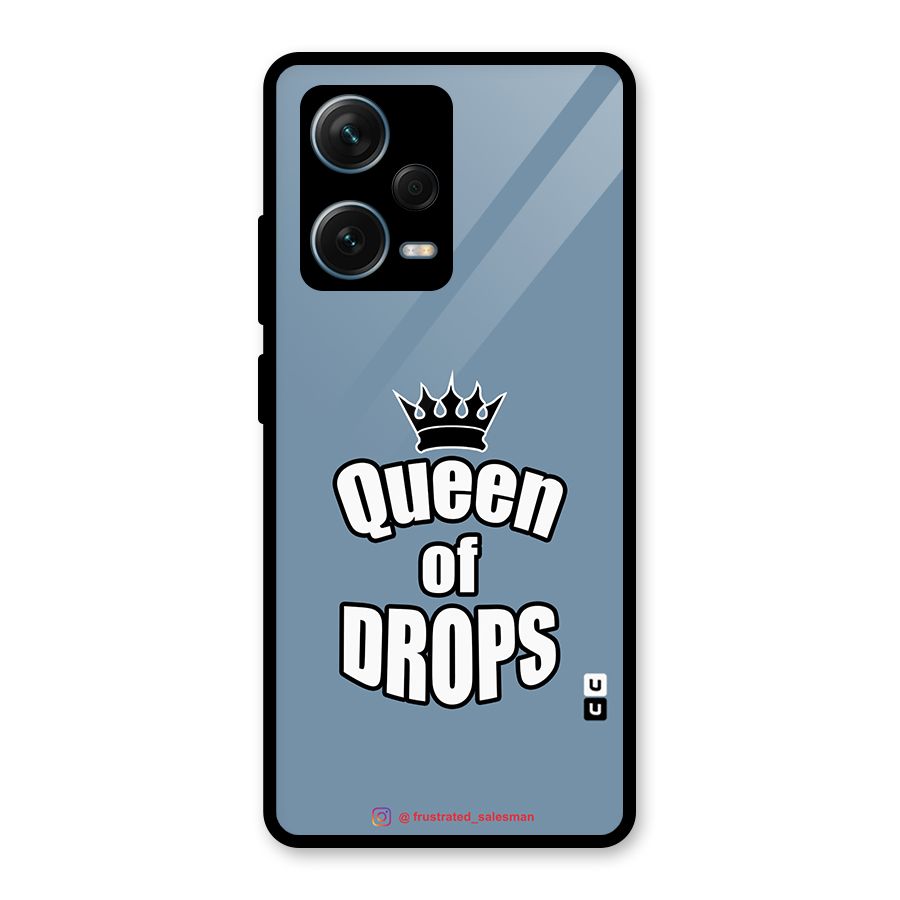 Queen of Drops SteelBlue Glass Back Case for Redmi Note 12 Pro Plus 5G