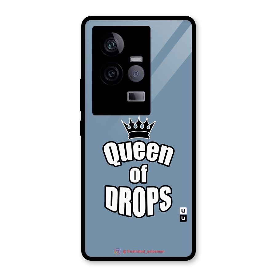 Queen of Drops SteelBlue Glass Back Case for Vivo iQOO 11 5G