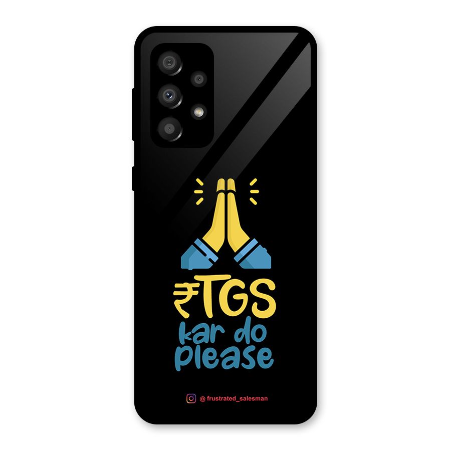 RTGS Kar Do Please Black Glass Back Case for Galaxy A32
