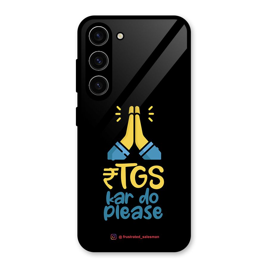 RTGS Kar Do Please Black Glass Back Case for Galaxy S23