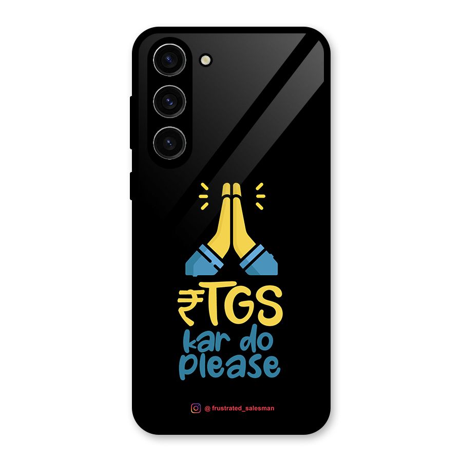 RTGS Kar Do Please Black Glass Back Case for Galaxy S23 Plus