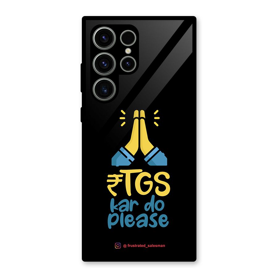 RTGS Kar Do Please Black Glass Back Case for Galaxy S23 Ultra
