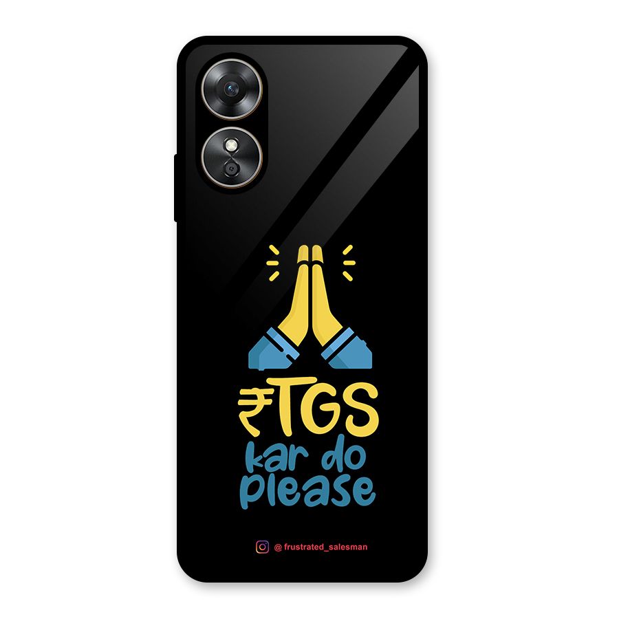 RTGS Kar Do Please Black Glass Back Case for Oppo A17