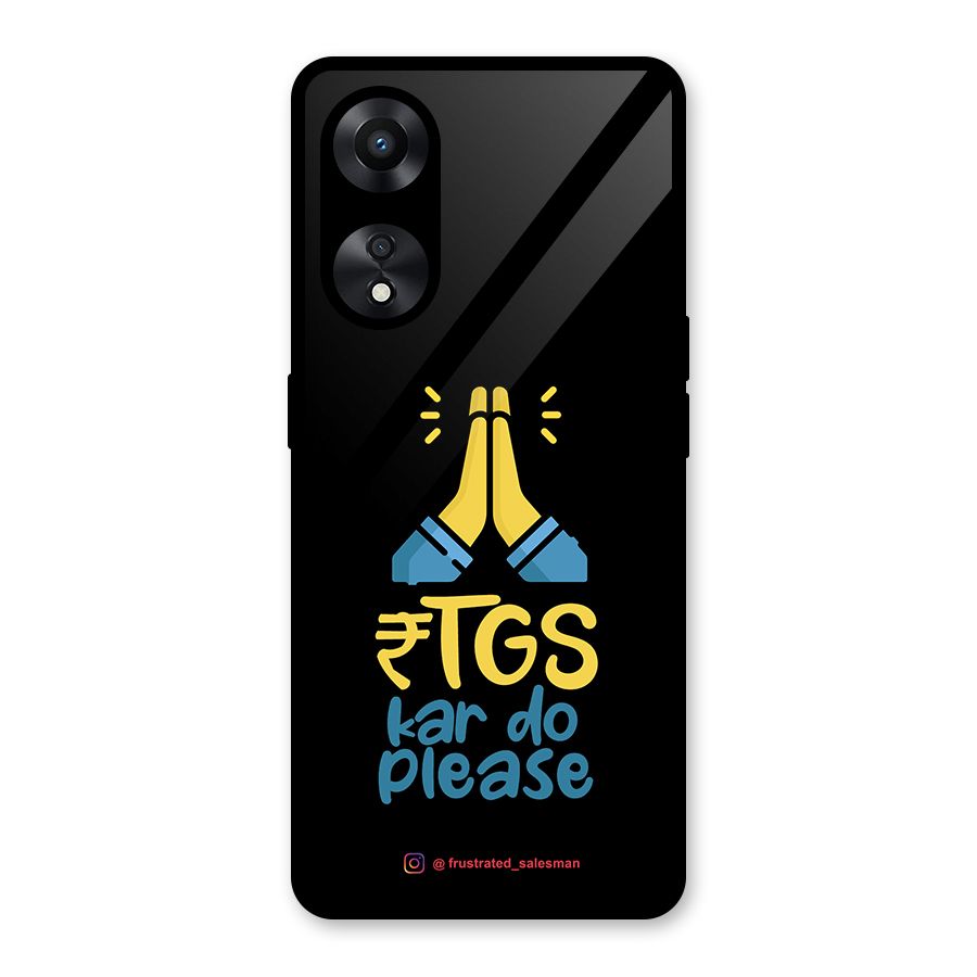 RTGS Kar Do Please Black Glass Back Case for Oppo A78