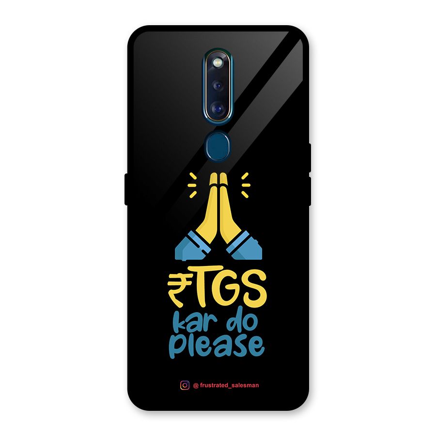 RTGS Kar Do Please Black Glass Back Case for Oppo F11 Pro