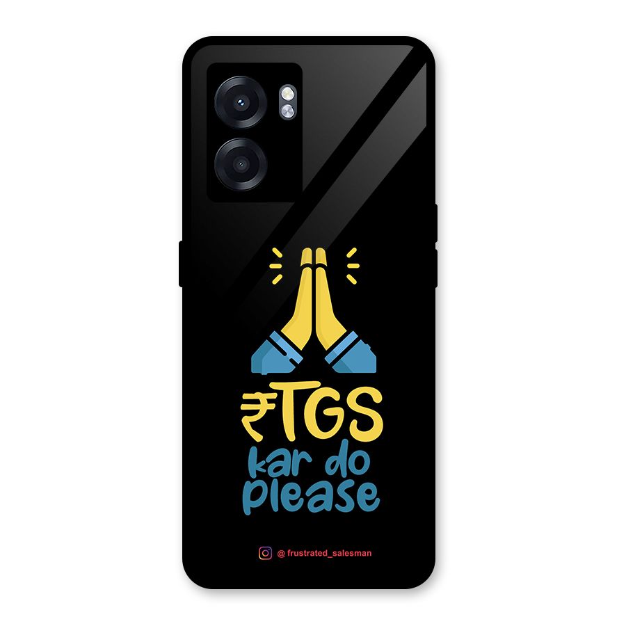 RTGS Kar Do Please Black Glass Back Case for Oppo K10 (5G)