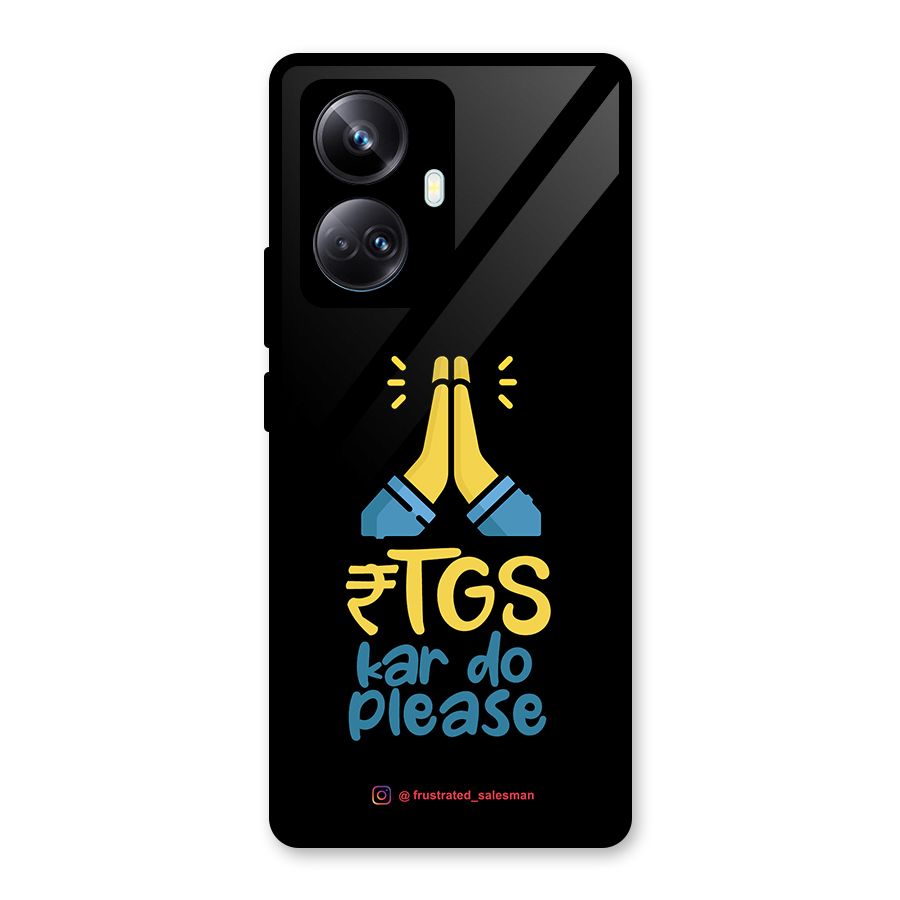 RTGS Kar Do Please Black Glass Back Case for Realme 10 Pro Plus