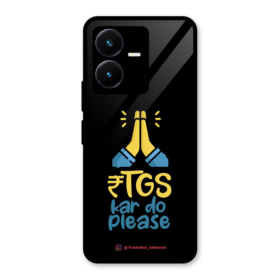 RTGS Kar Do Please Black Glass Back Case for Vivo Y22