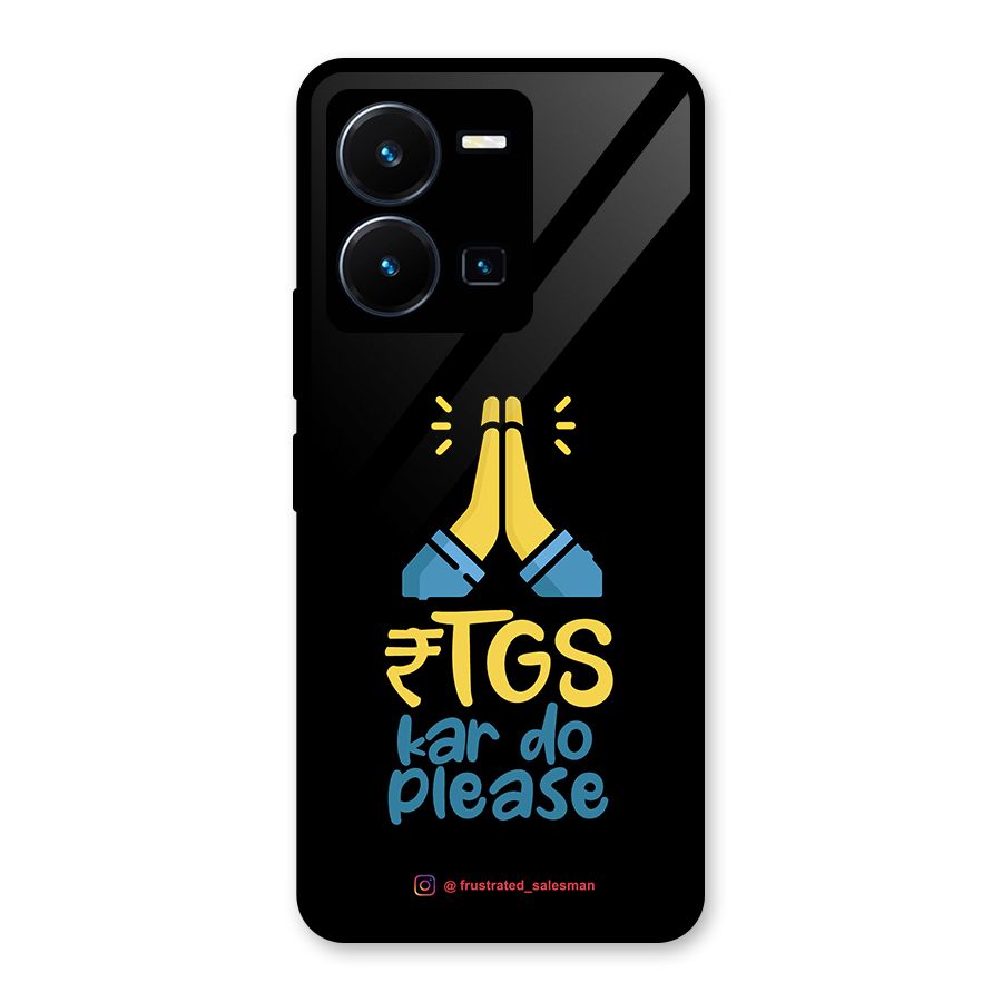 RTGS Kar Do Please Black Glass Back Case for Vivo Y35