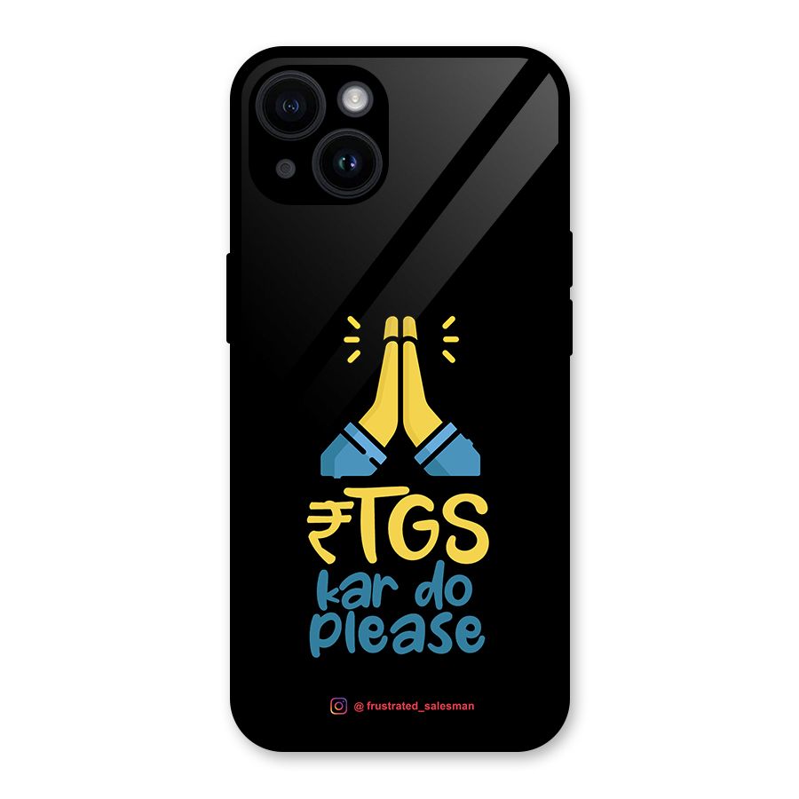 RTGS Kar Do Please Black Glass Back Case for iPhone 14