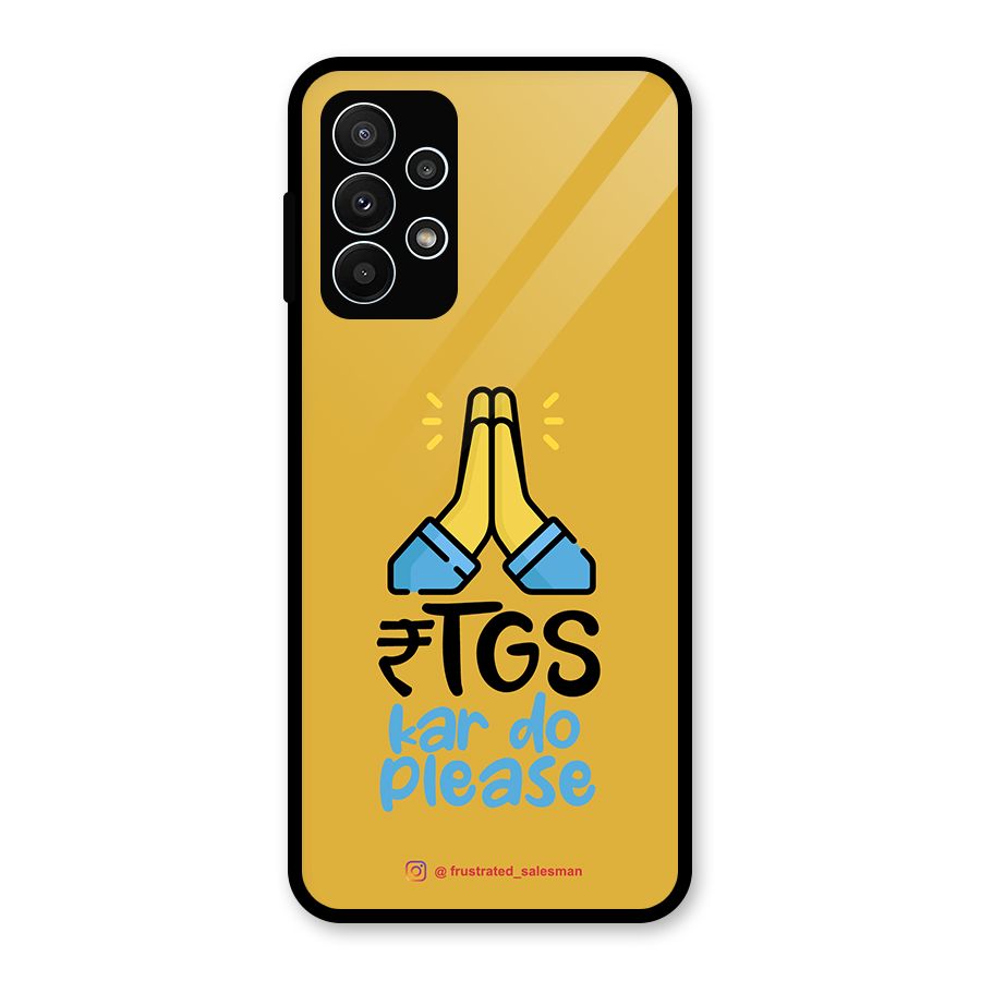 RTGS Kar Do Please Mustard Yellow Glass Back Case for Galaxy A23