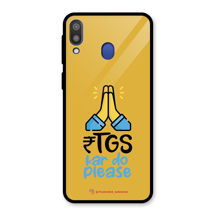 RTGS Kar Do Please Mustard Yellow Glass Back Case for Galaxy M20