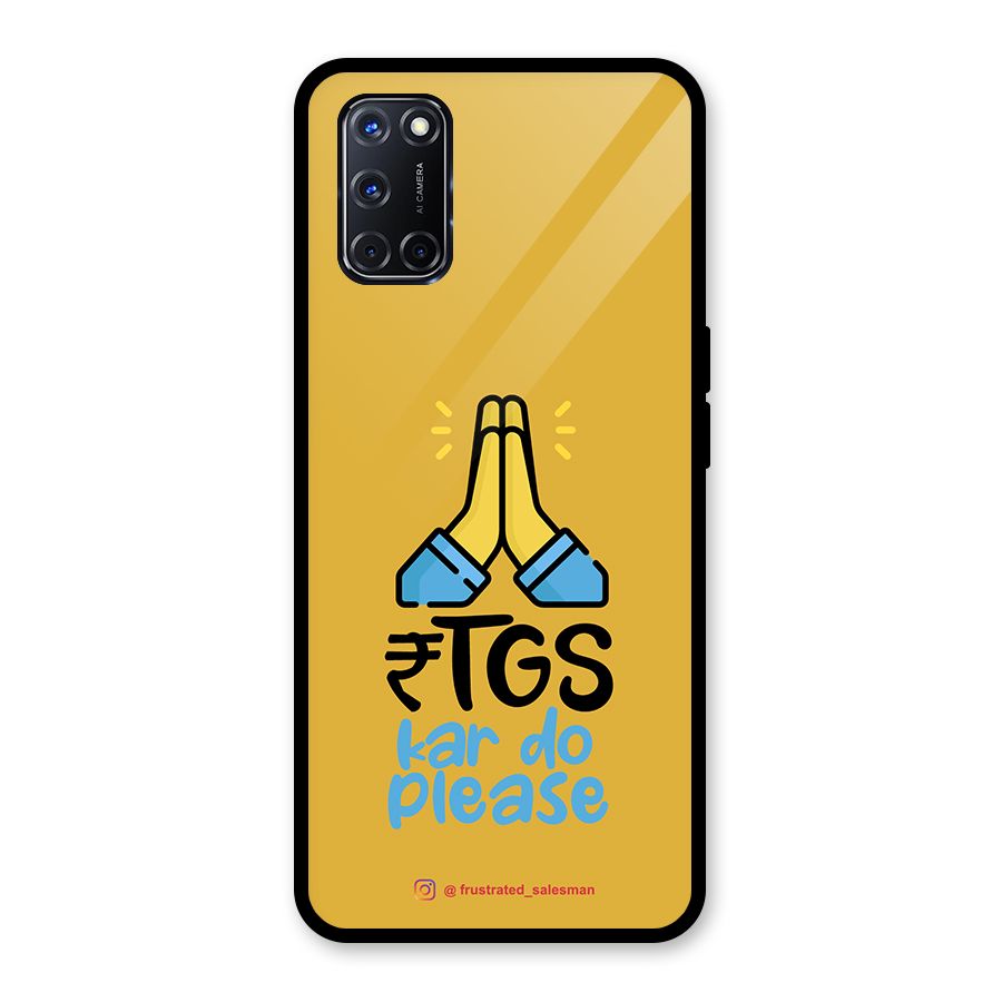 RTGS Kar Do Please Mustard Yellow Glass Back Case for Oppo A52