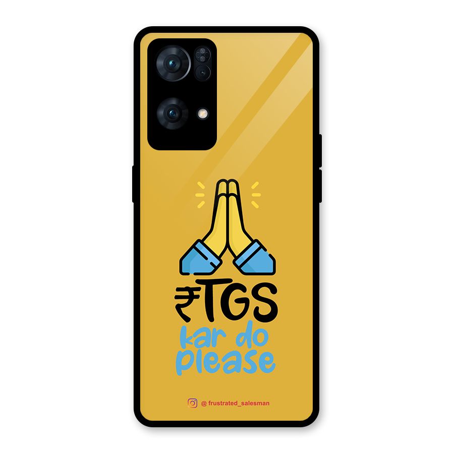 RTGS Kar Do Please Mustard Yellow Glass Back Case for Oppo Reno7 Pro 5G