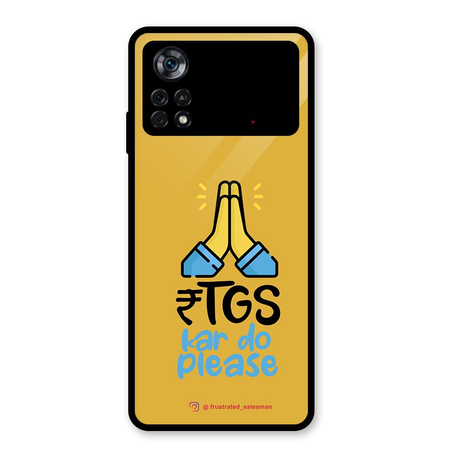 RTGS Kar Do Please Mustard Yellow Glass Back Case for Poco X4 Pro 5G