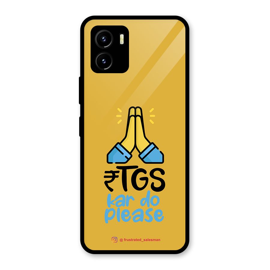 RTGS Kar Do Please Mustard Yellow Glass Back Case for Vivo Y15s