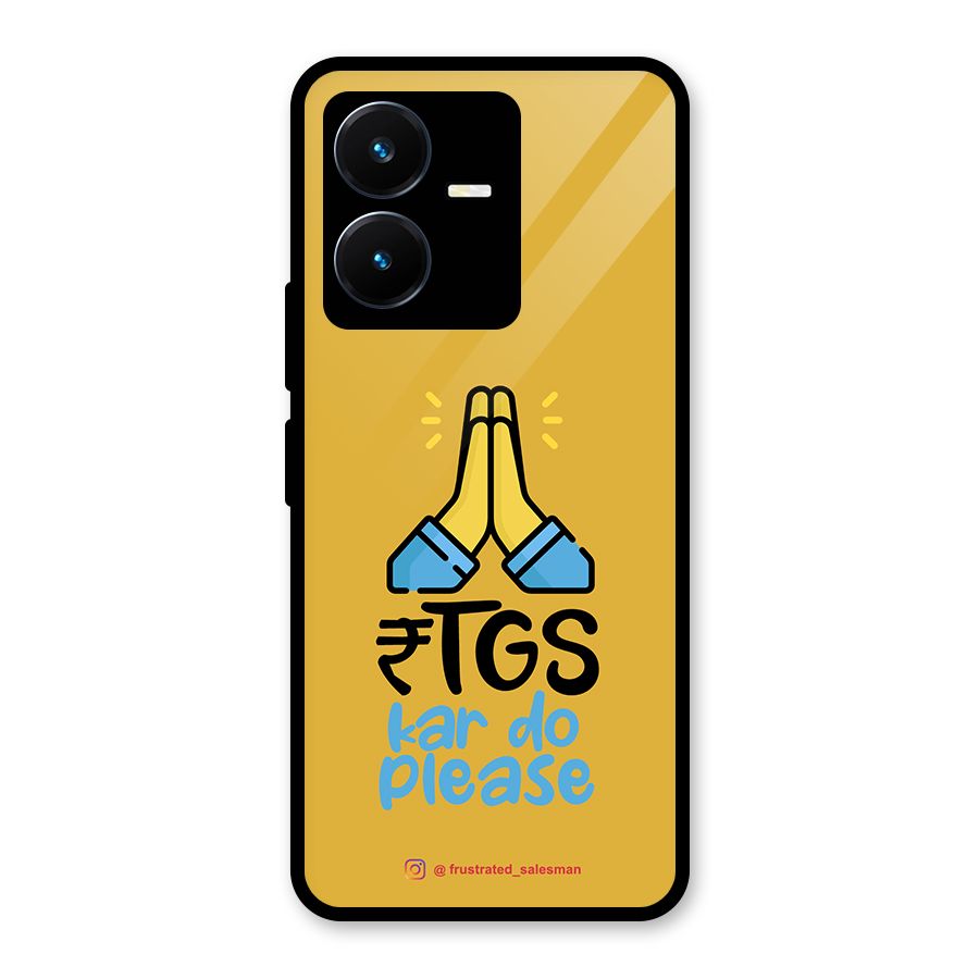 RTGS Kar Do Please Mustard Yellow Glass Back Case for Vivo Y22