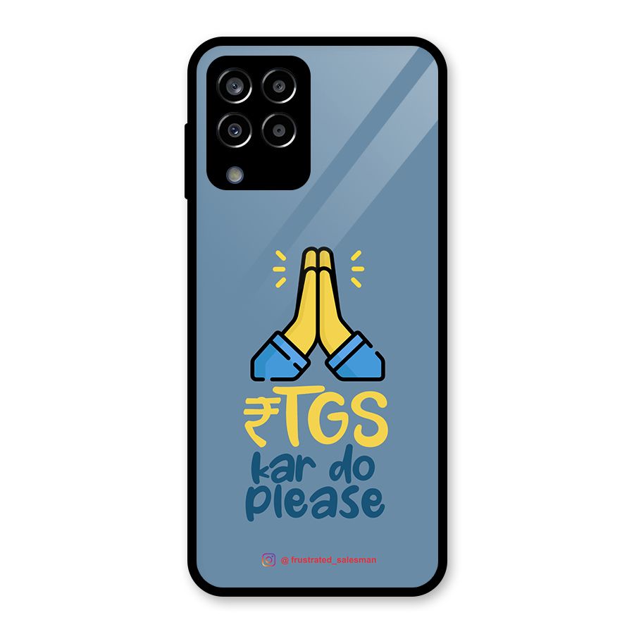 RTGS Kar Do Please SteelBlue Glass Back Case for Galaxy M33