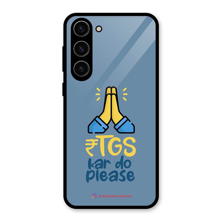 RTGS Kar Do Please SteelBlue Glass Back Case for Galaxy S23 Plus