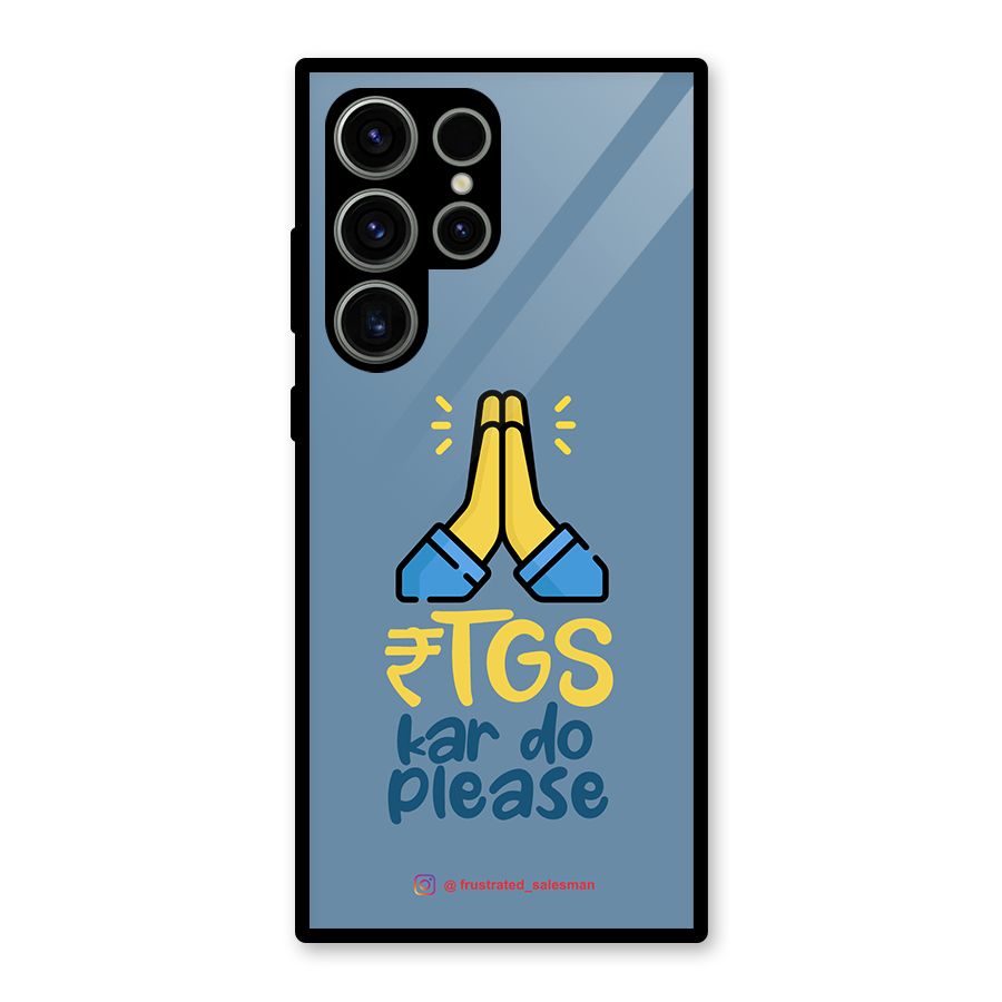RTGS Kar Do Please SteelBlue Glass Back Case for Galaxy S23 Ultra