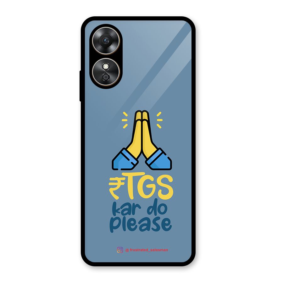 RTGS Kar Do Please SteelBlue Glass Back Case for Oppo A17