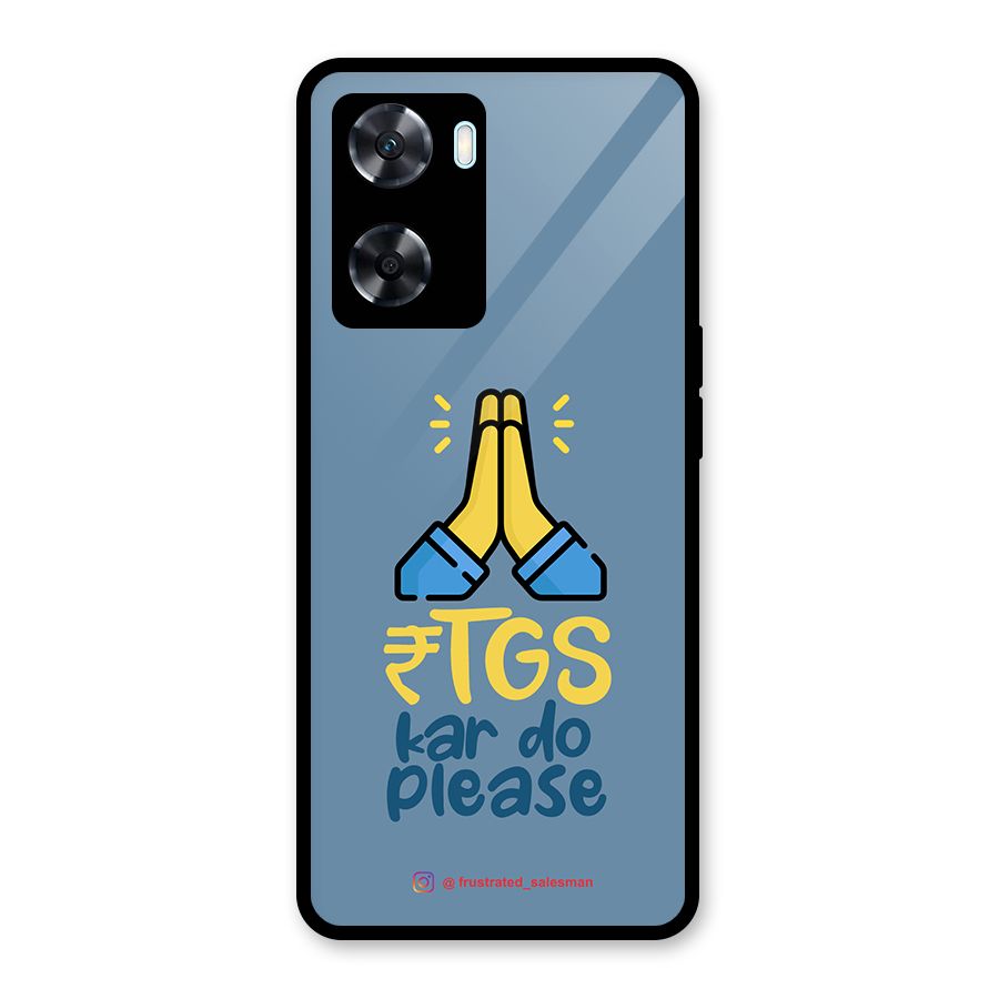 RTGS Kar Do Please SteelBlue Glass Back Case for Oppo A77