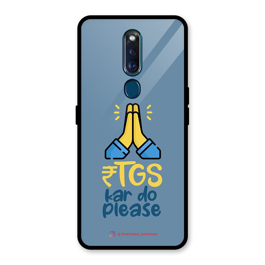 RTGS Kar Do Please SteelBlue Glass Back Case for Oppo F11 Pro