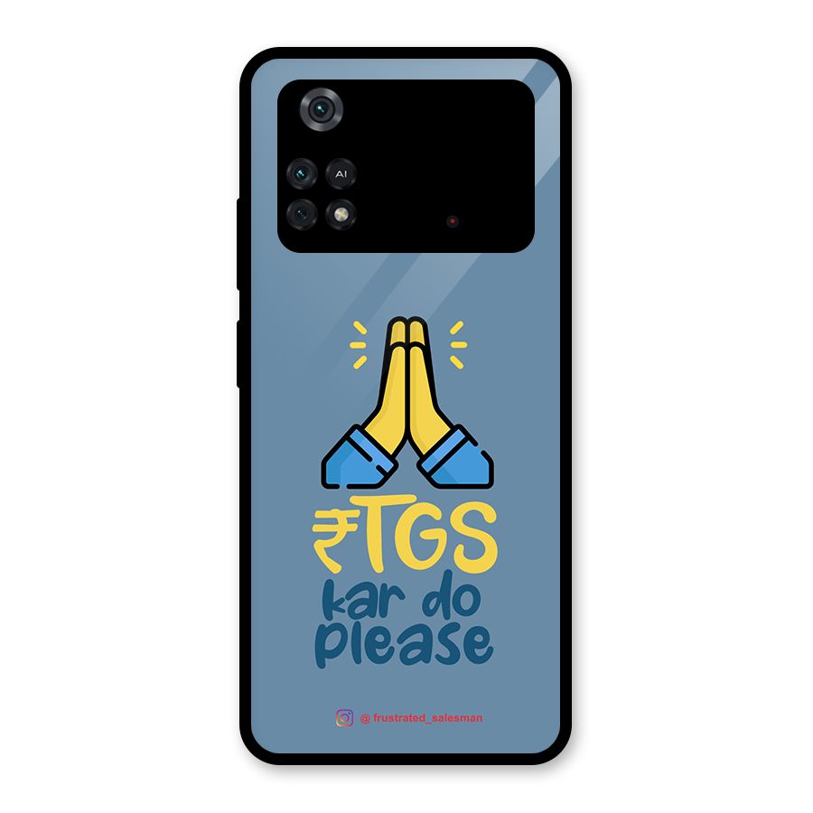 RTGS Kar Do Please SteelBlue Glass Back Case for Poco M4 Pro 4G