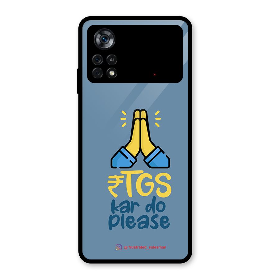 RTGS Kar Do Please SteelBlue Glass Back Case for Poco X4 Pro 5G