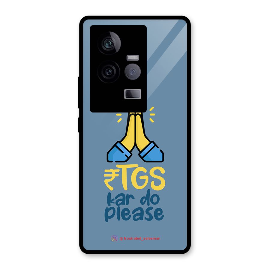 RTGS Kar Do Please SteelBlue Glass Back Case for Vivo iQOO 11 5G