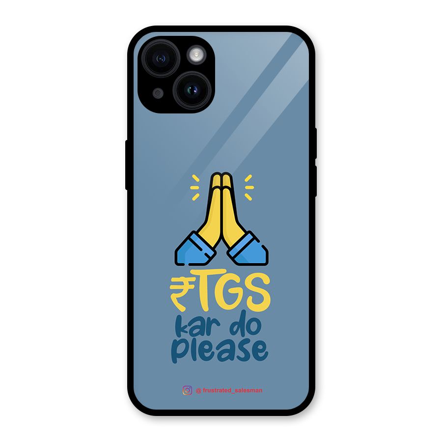 RTGS Kar Do Please SteelBlue Glass Back Case for iPhone 14