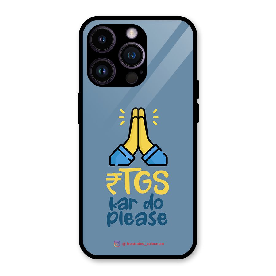 RTGS Kar Do Please SteelBlue Glass Back Case for iPhone 14 Pro