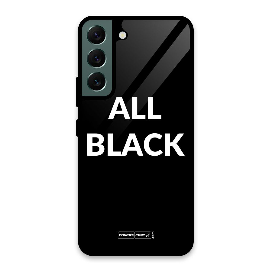 Raftaar All Black Glass Back Case for Galaxy S22 5G