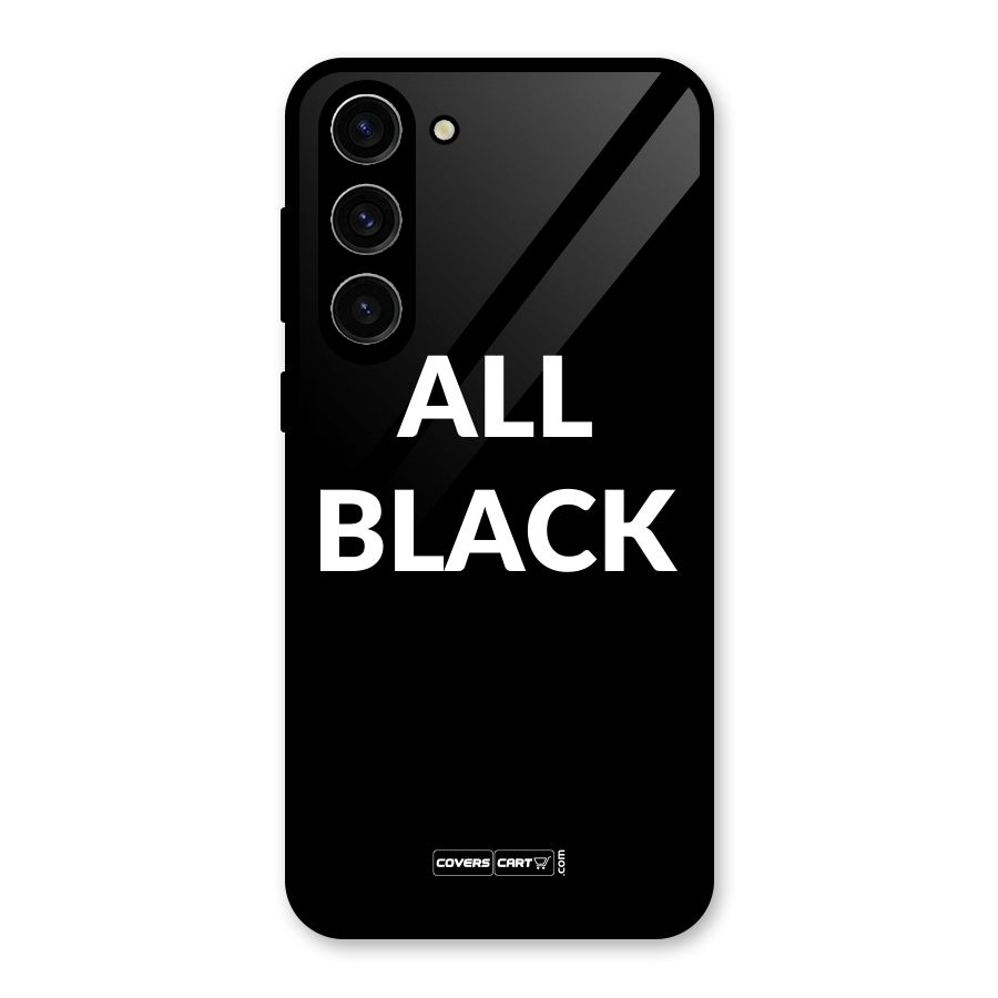 Raftaar All Black Glass Back Case for Galaxy S23 Plus