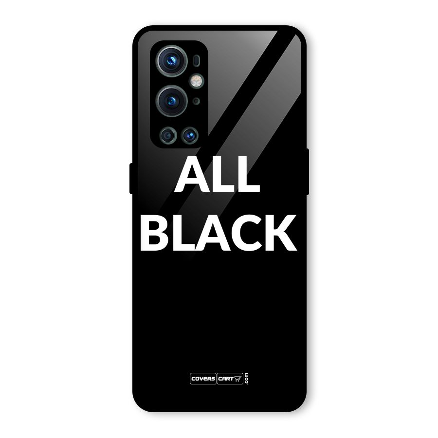 Raftaar All Black Glass Back Case for OnePlus 9 Pro