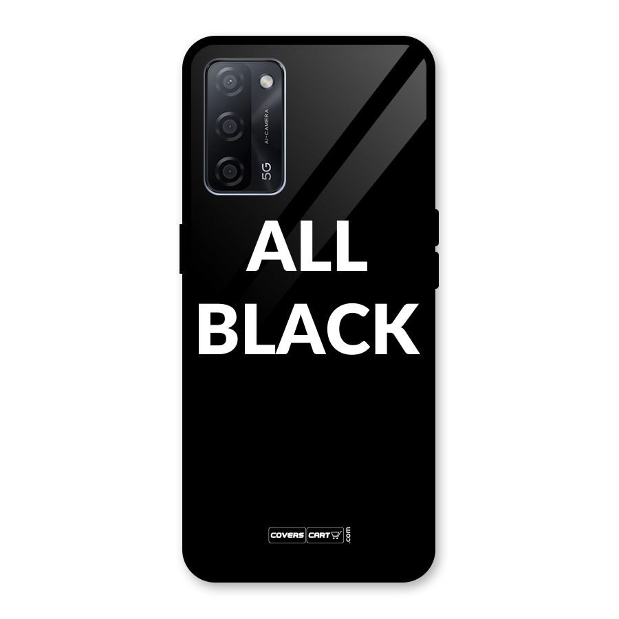 Raftaar All Black Glass Back Case for Oppo A53s 5G