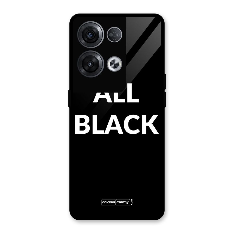 Raftaar All Black Glass Back Case for Oppo Reno8 Pro 5G