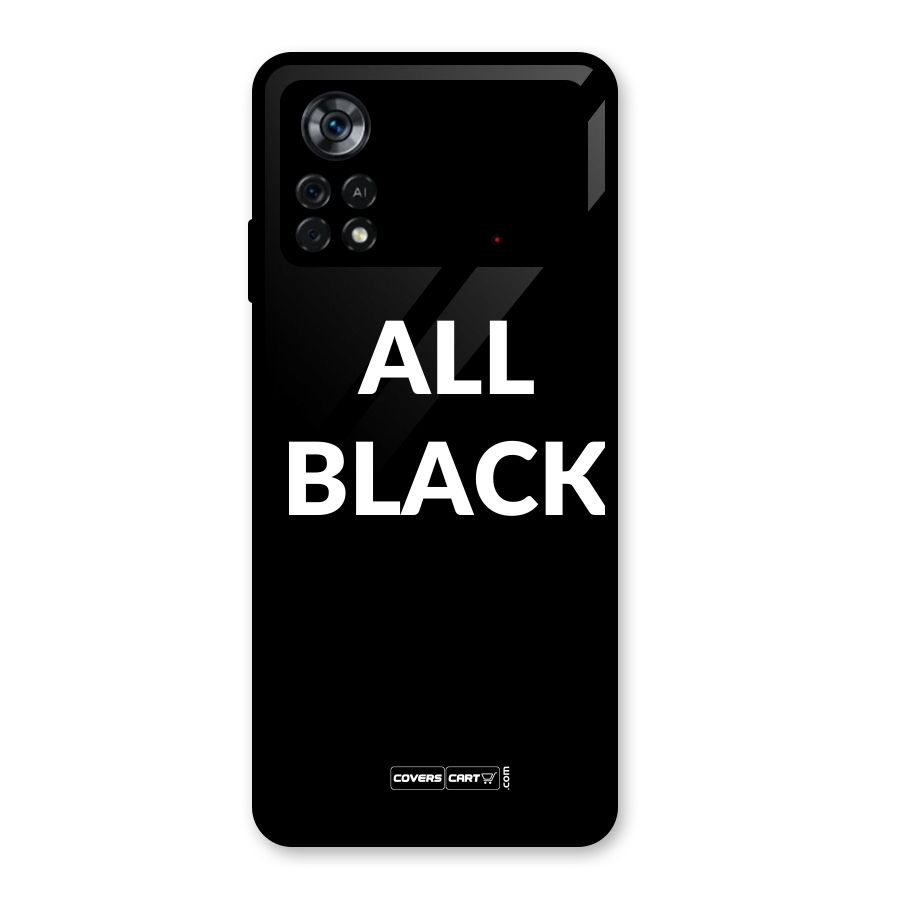 Raftaar All Black Glass Back Case for Poco X4 Pro 5G