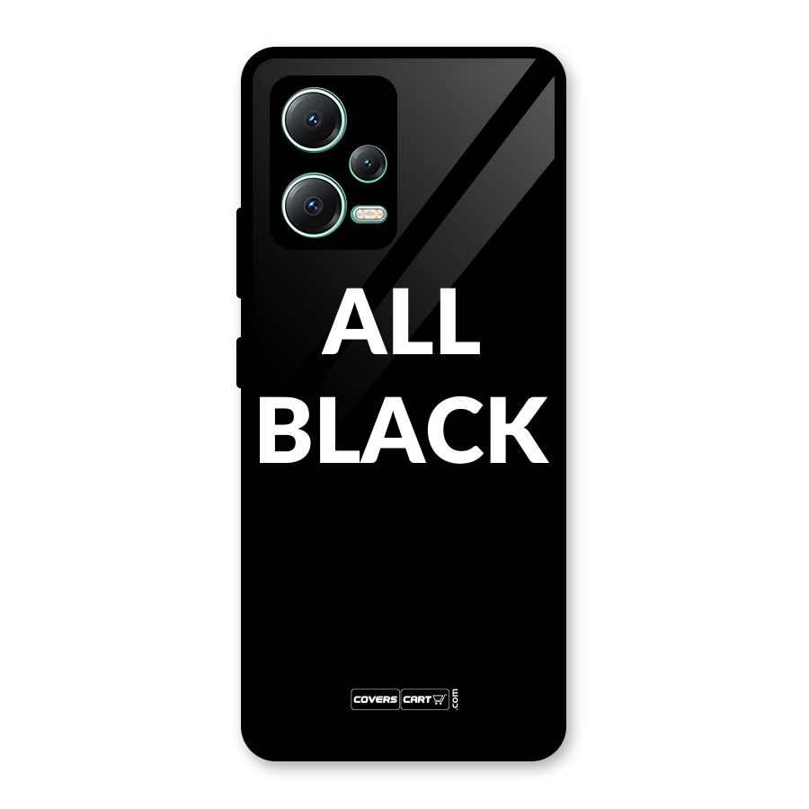 Raftaar All Black Glass Back Case for Redmi Note 12 5G