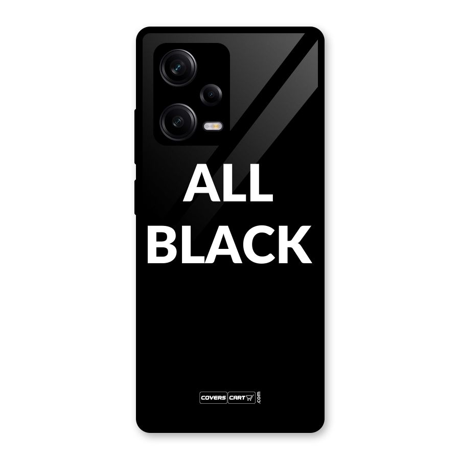 Raftaar All Black Glass Back Case for Redmi Note 12 Pro