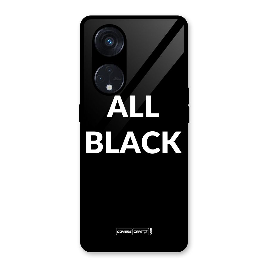 Raftaar All Black Glass Back Case for Reno8 T 5G