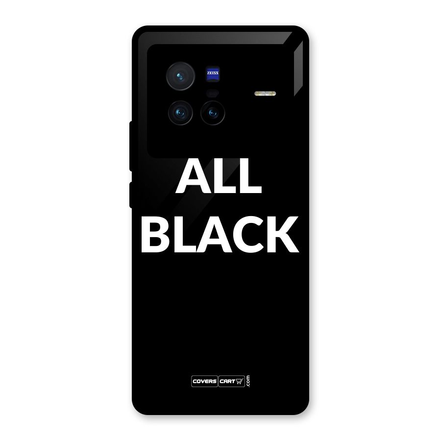 Raftaar All Black Glass Back Case for Vivo X80