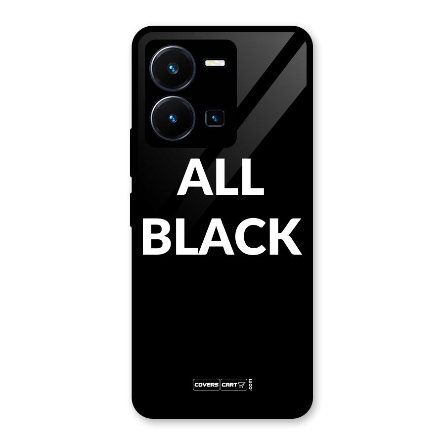 Raftaar All Black Glass Back Case for Vivo Y35