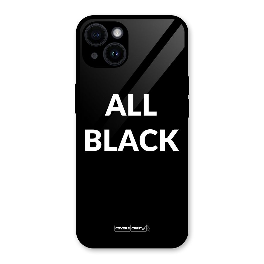 Raftaar All Black Glass Back Case for iPhone 14