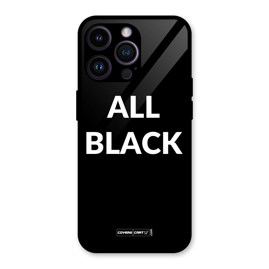Raftaar All Black Glass Back Case for iPhone 14 Pro Max