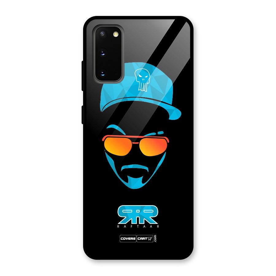 Raftaar Black and Blue Glass Back Case for Galaxy S20