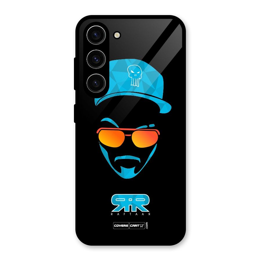 Raftaar Black and Blue Glass Back Case for Galaxy S23