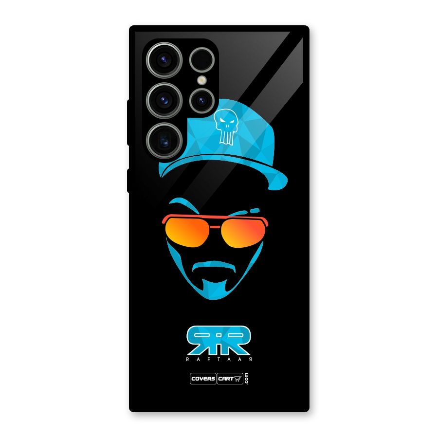 Raftaar Black and Blue Glass Back Case for Galaxy S23 Ultra