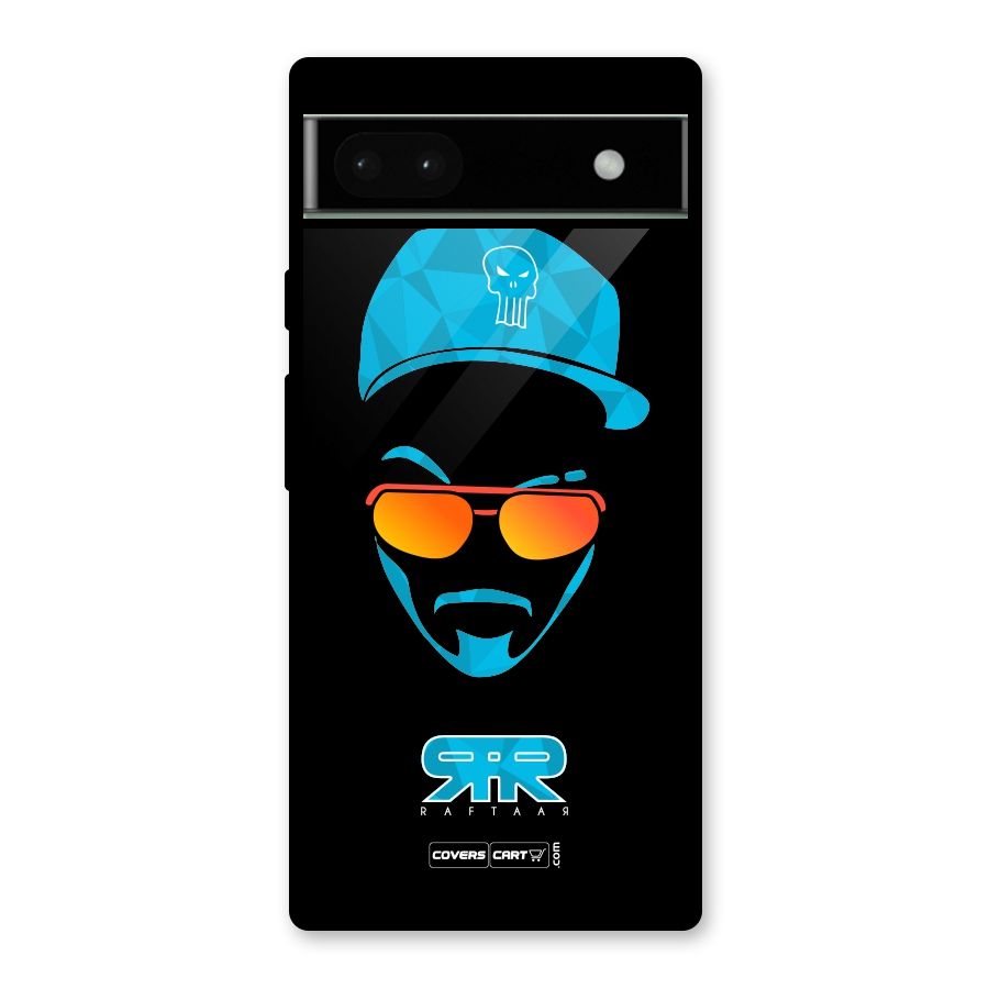 Raftaar Black and Blue Glass Back Case for Google Pixel 6a