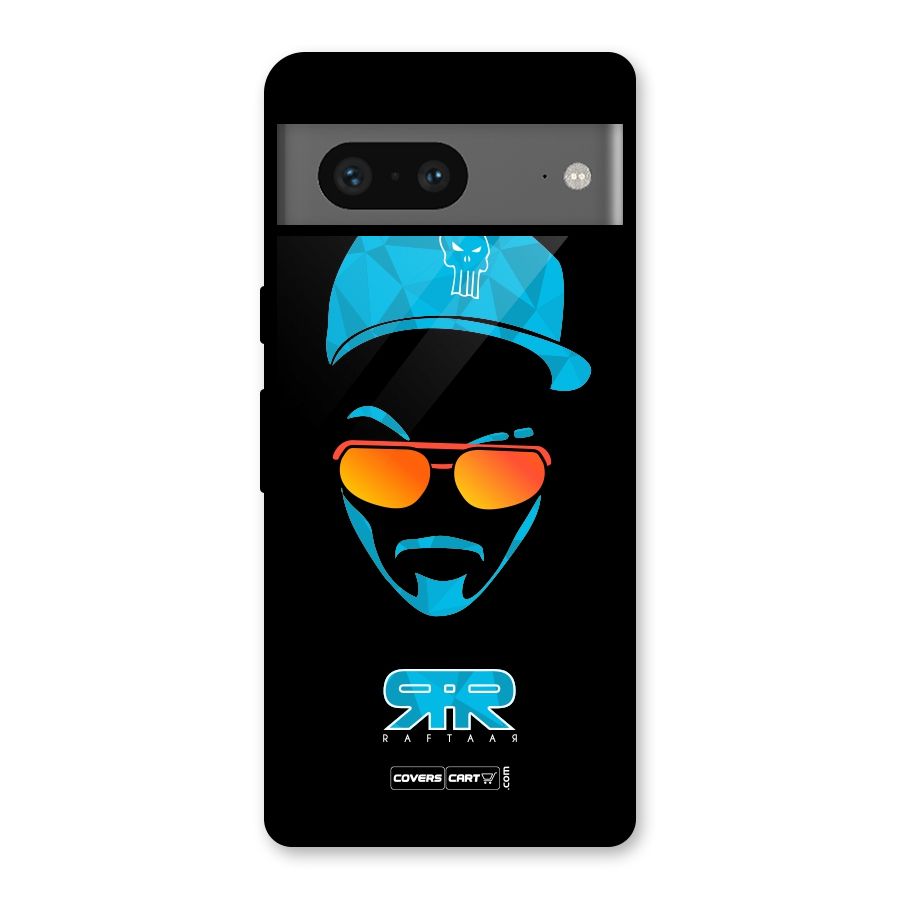 Raftaar Black and Blue Glass Back Case for Google Pixel 7